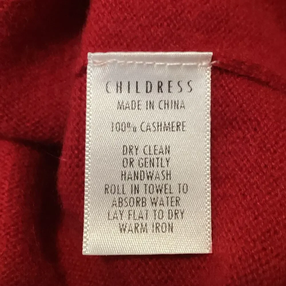 Childress Y2K Red 100% Cashmere Cropped Blouson Pocket Sweater 1 S
